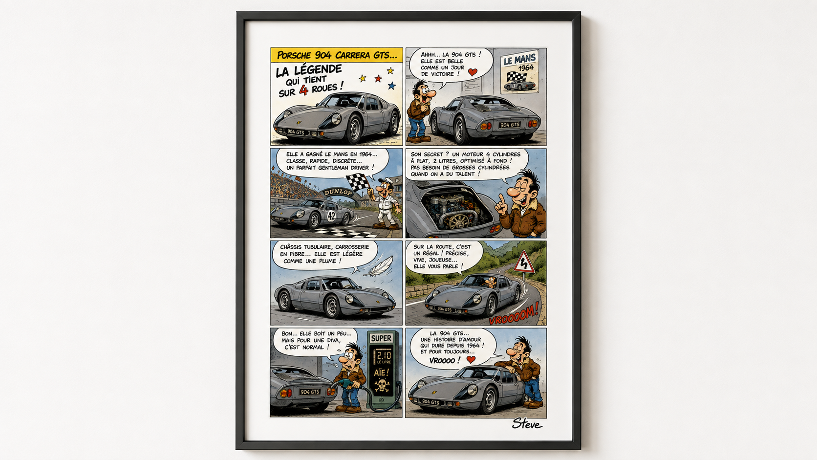 Porsche 904 Carrera GTS en BD - Bande dessinée ia